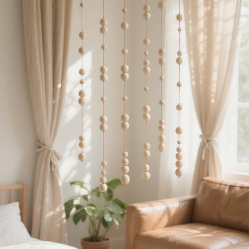 50 Stück Holzperlen 18mm Mit Loch,Holzkugeln 18mm Mit Loch,Holzkugeln zum Basteln,Holz Perlen,Wooden Beads,Holzperlen Groß,für Dekorationen, Armbändern,DIY (50,18mm)