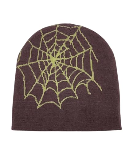 Image of Printed Beanie Hat, Beanies Y2K Winter Hats Streetwear Skull Cap Double-Layer Knitted Beanies Warm Knit Beanie, Hip Hop Streetwear Clothing