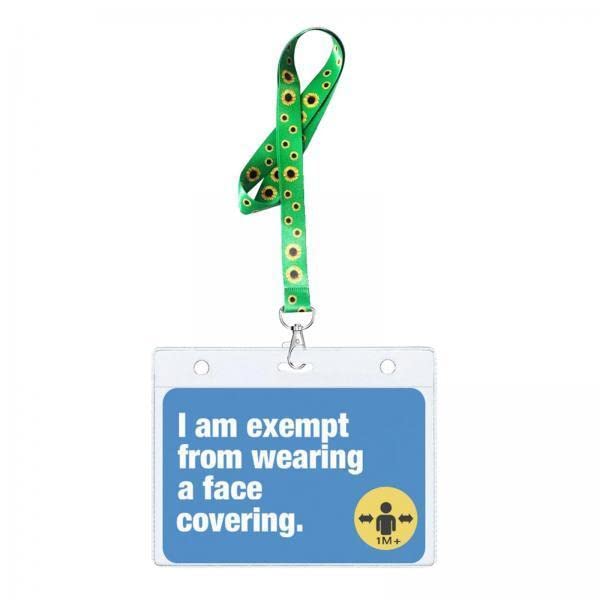 CALANDIS™ 2xTravel Face Mask Covering Exemption Card Passport Holder w/Lanyard | Medical Mobility & Disability-image-20