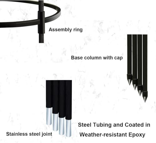 Tour de support pour vignes en métal noir, tuteur vertical robuste de 150 cm