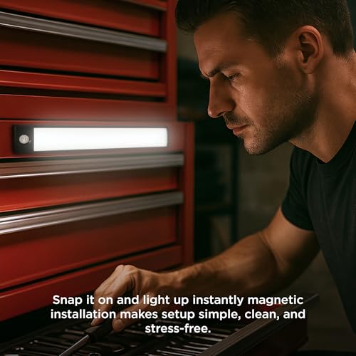 BLACK+DECKER Rechargeable Motion Sensor Light Bar, 200 Lumens Magnetic LED Closet Lights, Wireless Under Cabinet Lighting for Garage, Hallway, Closet & Basement, (1) - image 7