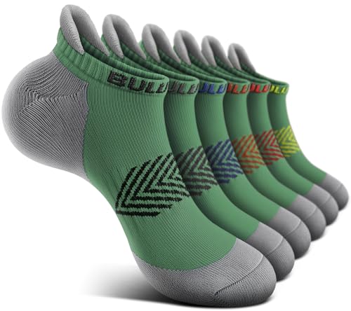 Image of BULLIANT Socks For Women 6Pairs-Womens Athletic Ankle Socks No Show Cushioned for Walking Running-Compression Arch Support