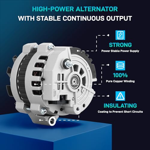 Image of New Alternator Compatible with Chevy 1994-1995 K1500 C1500, 1994-1995 C1500, 1994-1995 K2500, 105A 12V CW, 4.3L 5.7L 7.4L, 400-12117, 8165-7N-6G