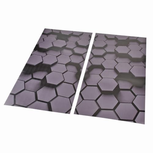 Image of Blueshyhall 2PCS Car B-Pillar Vinyl Decals, Stepped Honeycomb Personalized Vehicle Door Pillar Sticker, Waterproof Sun Protection Scratch Cover