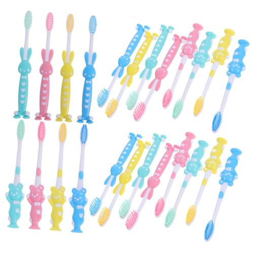 minkissy Boys Toothbrush Baby Toothbrushes 32pcs Soft Toothbrush Set Fine Bristles Suction Cup Feet Boys and Girls Travel Kit