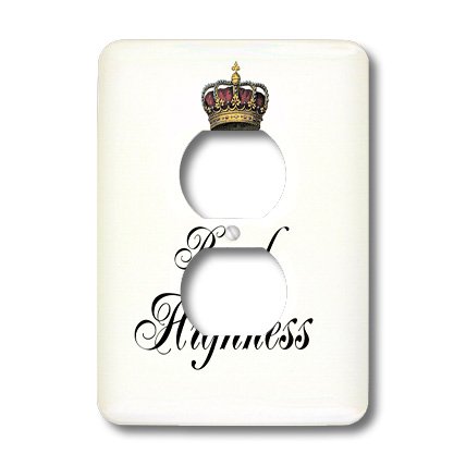 Plaque double prise multicolore au design humoristique Her Royal Altesse