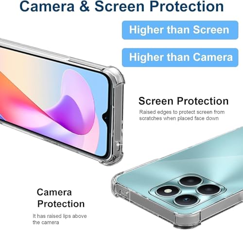 Zubitech Case for Honor X7c Soft Silicone TPU Case, Lightweight Protective Cover Smooth Finish Camera Protective Shock Absorbant Stylish Case for Compatible with Honor X7c (Clear)