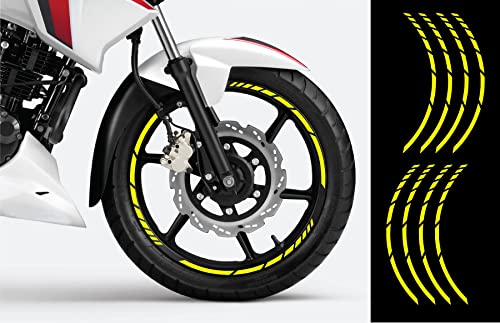 Bike Rim Sticker Neon Yellow 12pcs for Both Side All Type of Bikes