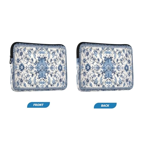 Funda azul floral bohemia para laptop 13-14 pulg miniatura 2