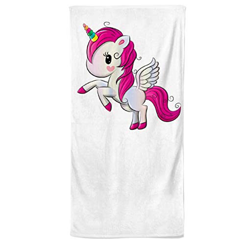 Power Towel | Einhorn Unicorn Kinder-Handtuch mit unterschiedliche Motiven & Größen für Mädchen & Jungen POWERTOWEL Handtuch Mikrofaser Baumwolle Geschenk (50 x 100 cm, Einhorn Weiß) Cover