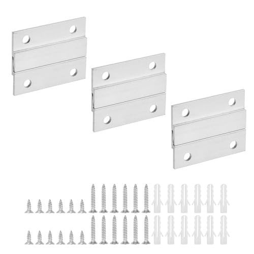 Image of uxcell 3 Pair French Cleat Picture Hanger, 2 Inch Aluminum Z Hanger Heavy Duty Z Bar Clips Interlocking Wall Mounting Bracket Hanger Kit for Hanging Mirror Picture Shelf