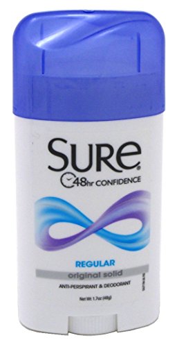 Sure Deodorant 1.7 Ounce Original Solid Regular (50ml) (6 Pack) image 2