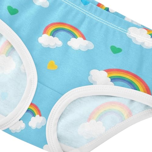 Cotton Toddler Girls Underwear Colorful Rainbows Prints Blue Girl Panties Cute Designer Briefs Girls Undies 2t4