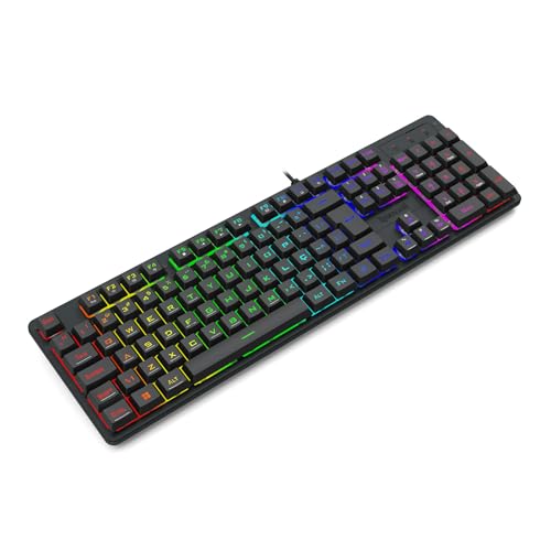 Teclado Membrana Gamer Redragon Netherbane Preto RGB K521-RGB