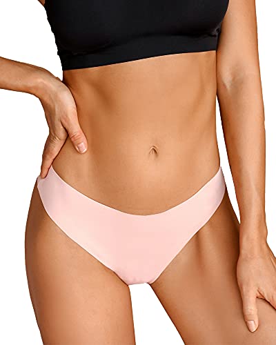 Image of DEANGELMON Seamless Thongs for Women No Show Thong Underwear Women Comfortable Multiple Pack