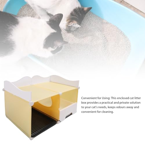 Caja de arena para gato cerrada con bandeja extraíble y tapa miniatura 6