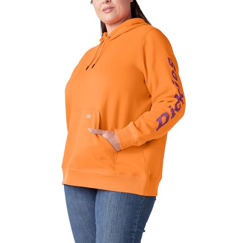 Image of Dickies womens Women's Plus Heavyweight Logo Sleeve Pullover