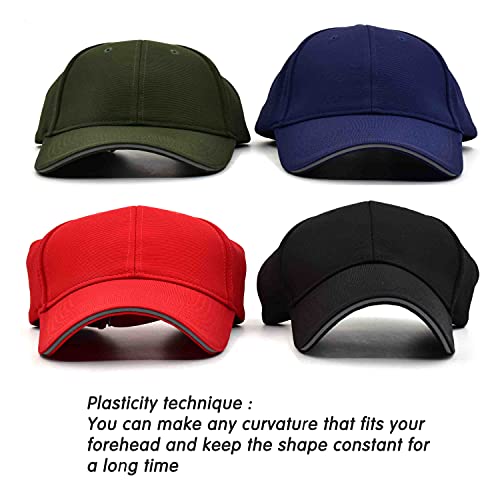 Image of TSSGBL Men's Plain Baseball Hat - OSFM & XXL Big Head Fit，Adjustable Structured Ball Cap with Reflective Sandwich Brim