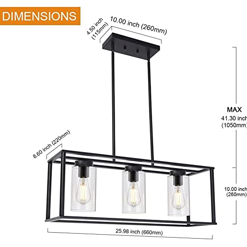 Éclairage de plafond suspendu cage industrielle rectangle métal noir - 2