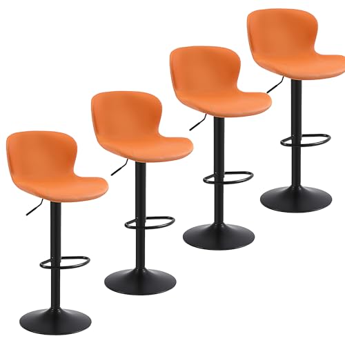 Youhauchair Barhocker 4er Set, Höhenverstellbar aus PU-Leder, Wasserdicht und Verschleißfest, Mit...