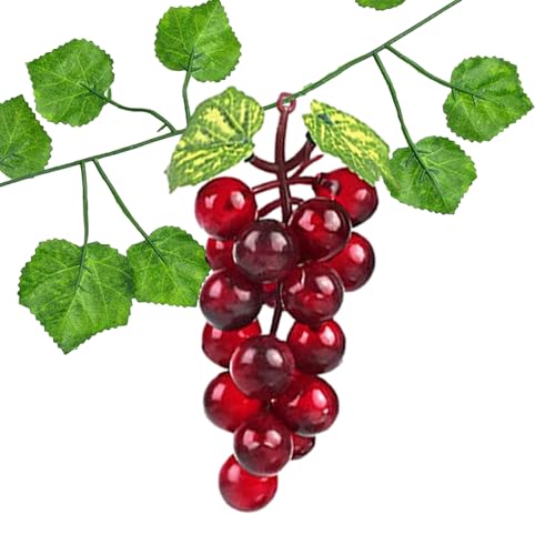 Uvas artificiais realistas, cachos de uva falsos | Decoração de mesa de 18 peças de UVA falsa realista - aglomerado de uvas artificiais naturais para casamentos