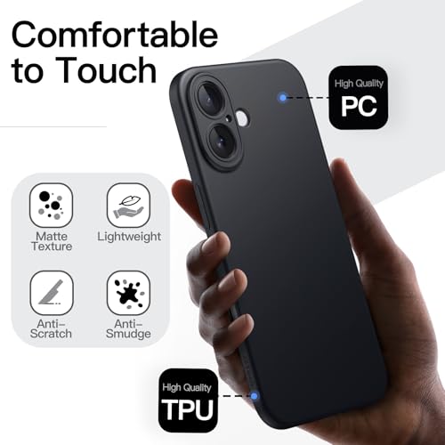 Image of JETech Slim Case for iPhone 16, Black