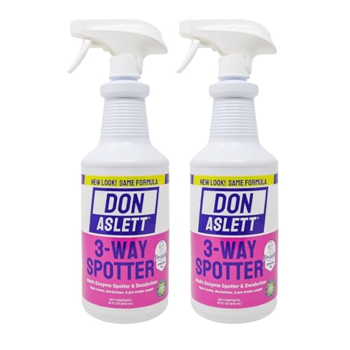 Don Aslett 3-Way Spotter (1 Liter Bottle, Pack of 2) Stain Remover, Odor Eliminator, Carpet...