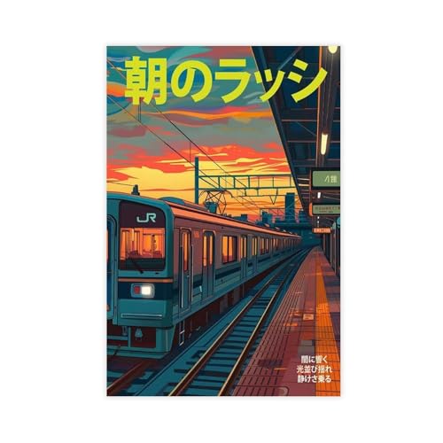 Impression sur toile gare de Tokyo poster artistique de haute qualité 61x91,4 cm