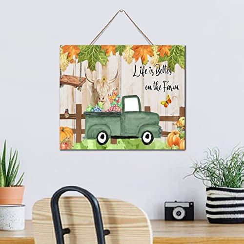 Décoration de table vintage en bois rétro mural automne citrouille - 5