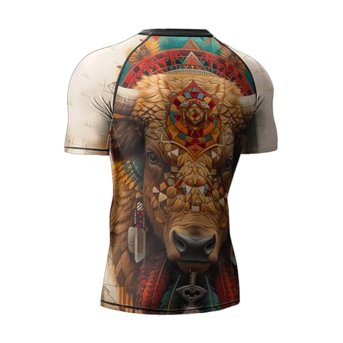 Compression Shirt Print 3D Never Fade Rash Guard, Mens Rash Guard Short Sleeve Gift On Birthday2