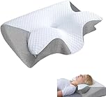 Neckhaven Pillow, Neckhaven Pillow for Sleep Apnea, Neckhavens Pillows Snoring, Deep Sleep Comfort Goose Down Side Sleeper, Memory Foam Cervical Posture Pillows for Side Sleeper (Grey)