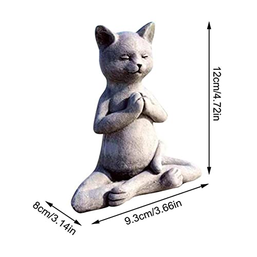 Estatua Decorativa de Gato Meditando Zen en Resina miniatura 4