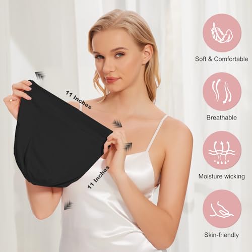 Image of ZHENSILK Silk Bonnet for Sleeping Women, Adjustable Silky Satin Lined Sleep Cap, Silk Hair Wrap Slouch Beanie Hat
