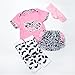 4Pcs Medylove Reborn Baby Dolls Clothes - Pink Dairy Cow Outfits for 20