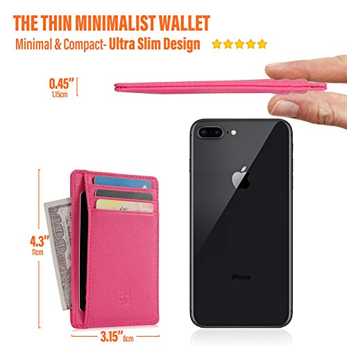Image of GH GOLD HORSE Slim RFID Blocking Card Holder Minimalist Leather Front Pocket Wallet for Women | Slim