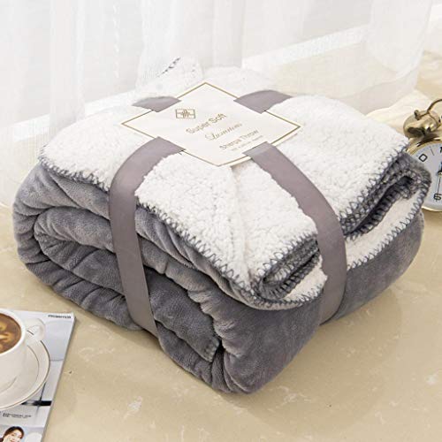 Sherpa Doppelseitige Decke Flauschiger Stoff Extra Weich Fleece Sherpa Bettüberwurf Flauschig und Verbessert Schlaf Grau Doppel 150 x 200cm