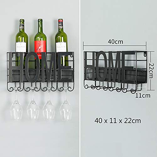 Soporte para botellas de vino metálico para pared 4 copas miniatura 2