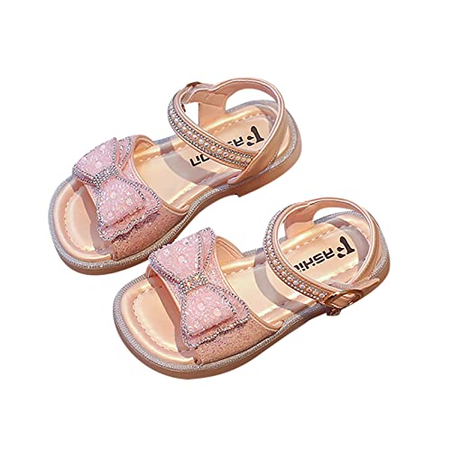 Kids Baby Girls Princess Shoes Summer Soft Bottom Rhinestone Bow Anti Slip Princess ShoesLittle Kids Flip Flops Girls
