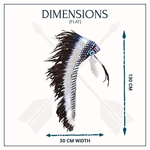 Novum Crafts Feather Headdress | Native American Indian Inspired | Black #TOP4