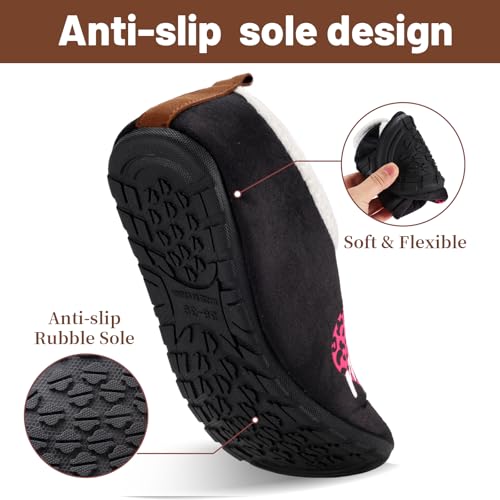 Image of Ibeauti Women Mens House Slippers Lightweight Comfy Barefoot Slipper Socks Rubber Sole House Shoes for Indoor /Outdoor Bedroom Travel