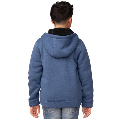 Free Country Boys Fleece Jacket Hoodie Warm Sherpa Lined Zip Sweatshirt Kids Outwear Winter Jackets for Boys - Coyote3