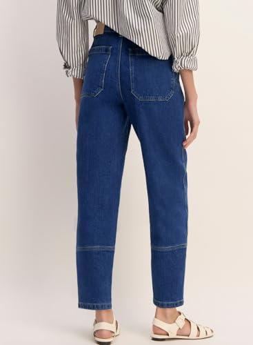 EVALESS Jeans for Women Wide Leg High Waisted Boyfriend Straight Leg Stretchy Cropped Denim Pants3