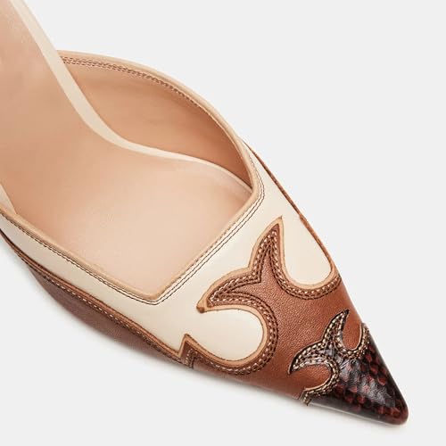 Pointed Toe Mules for Women Suede Slip On Kitten Heels Pumps with Stitching Flame Design Backless Wedding Dress Daily Pump Shoe for Party4