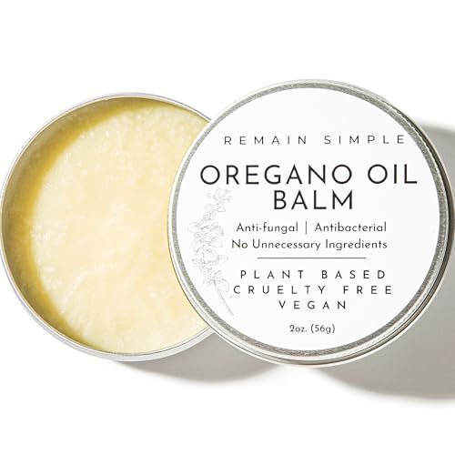 Remain Simple Oregano Oil Balm - Intensive Skin Rescue Salve - Soothes Dry, Cracked & Itchy Areas - Calms Redness & Irritation - Natural Tea Tree & Shea Butter Moisturizer - 2 oz