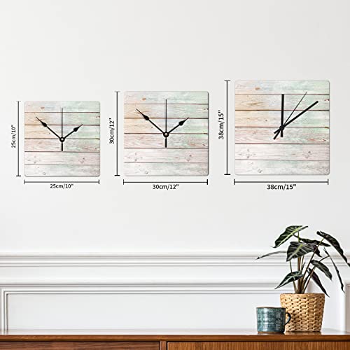 Reloj de pared cuadrado analógico 15 pulgadas silencioso miniatura 7