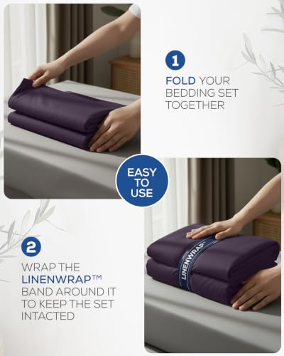 Image of Utopia Bedding Queen Sheet Set 4 Piece Soft Sheets - Purple