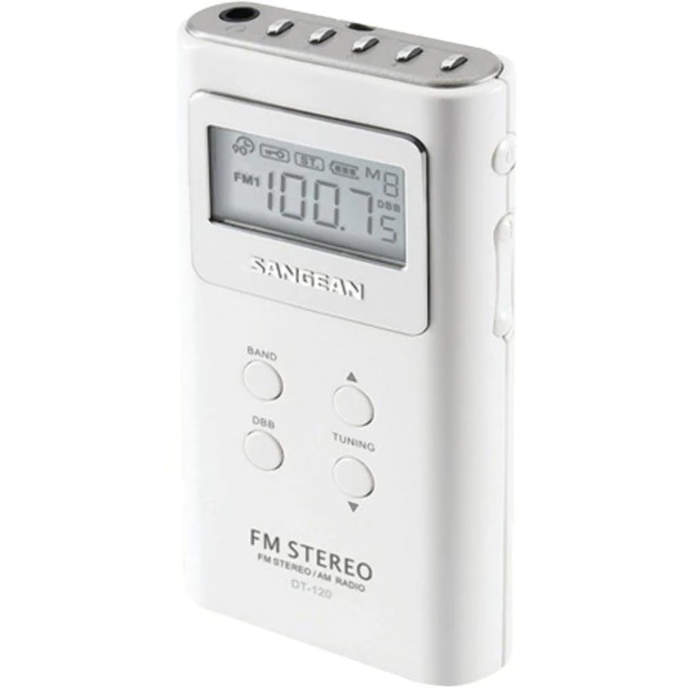 SangeanDT-120 White Pocket AM/FM Digital Radio (White)
