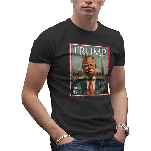 Donald Trump Long Live The King Maga 2024 T-Shirt Maglietta per Uomo Nera Size XL