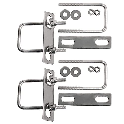Square U-Bolts 1.57inch 40mm Inner Width 304 Stainless Steel Silver M6 with Plates Nuts for Car/Motorhome/Sailing Trailer Replacement Part and Accessorie 4Pcs