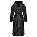 Gräfenstayn Albornoz de baño Mujeres y Hombres con Capucha en tamaño S-XXXL Forro de Franela Oeko-Tex estándar 100 (L, Negro)